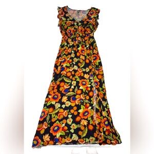 SHEIN Fall Colored Floral Maxi Dress Women’s Size Large